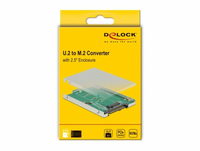 Delock 2.5″ Converter U.2 SFF-8639 > M.2 NVMe Key M 