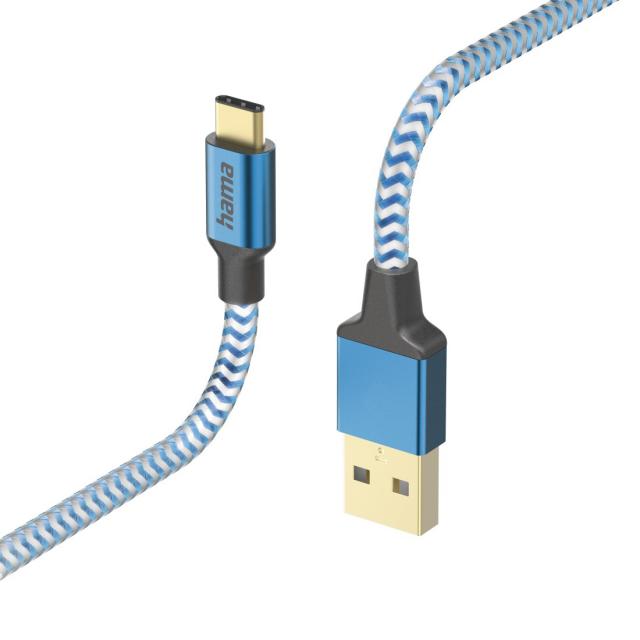 Hama "Reflective" Charging/Data Cable, USB Type-C - USB-A, 1.5 m, 201558 