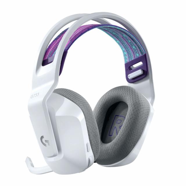 Gaming Earphone Logitech G733 Lightspeed Wireless RGB, Microphone, White 