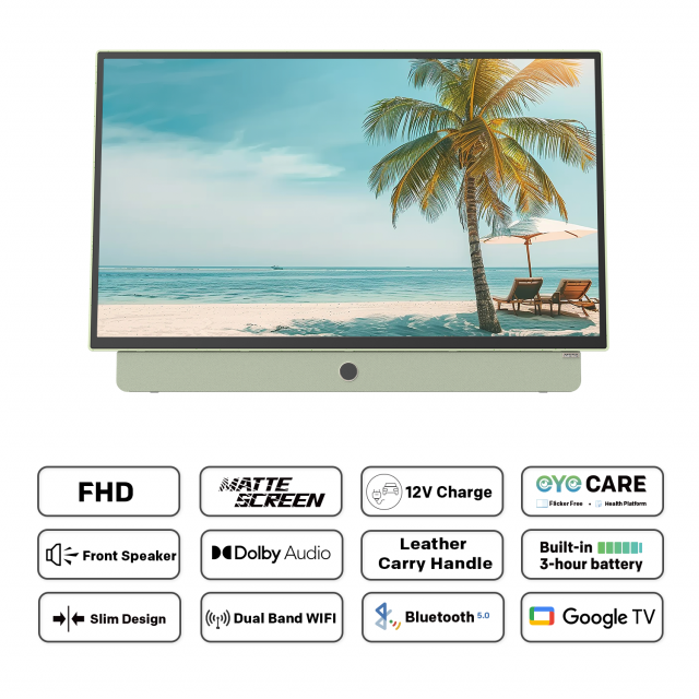 METZ Портативен телевизор 24MPE7200Z 24" LED FHD(1920x1080) GoogleTV, HDR10, зелен 