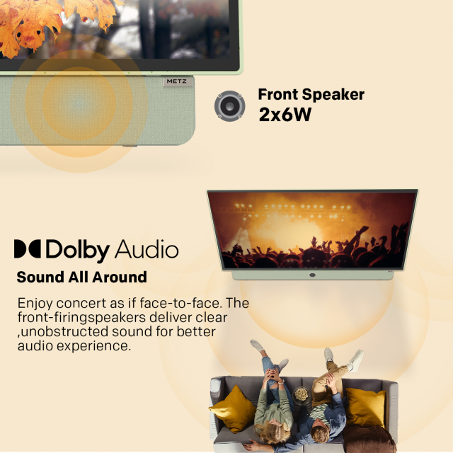 METZ Портативен телевизор 24MPE7200Z 24" LED FHD(1920x1080) GoogleTV, HDR10, зелен 