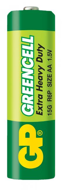 Zinc carbonic zinc battery GP  R6 AA 4 pcs. GREENCELL 15G-S4  1.5V 