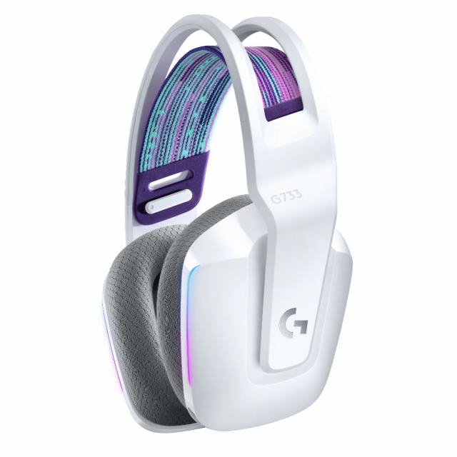 Gaming Earphone Logitech G733 Lightspeed Wireless RGB, Microphone, White 
