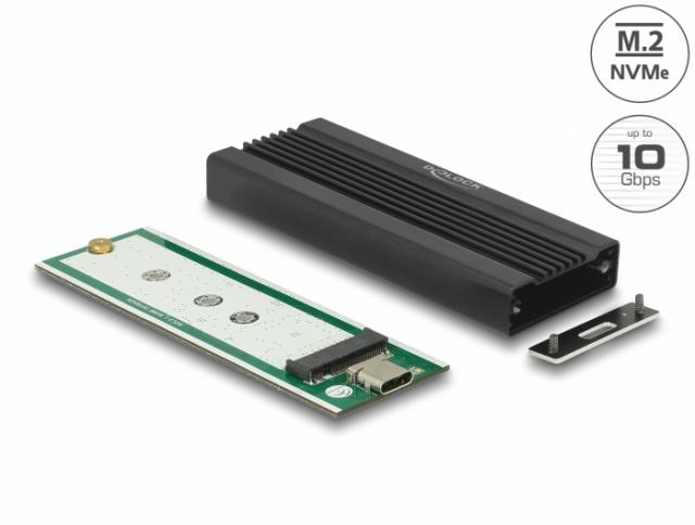 Delock External Enclosure for M.2 NVMe PCIe SSD with SuperSpeed USB 10 Gbps (USB 3.2 Gen 2) USB Type-C™ female 