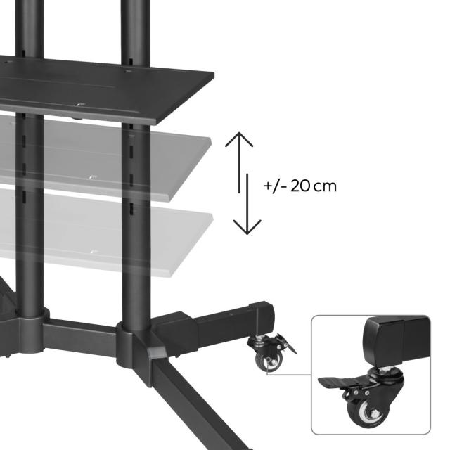 Hama "Trolley" TV Stand with Castors, up to 75", 220874 