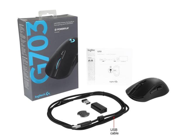 Геймърска мишка Logitech, G703, Оптична, Безжична, USB 