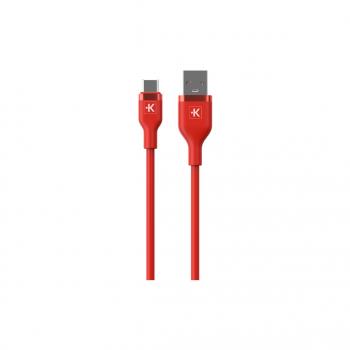 Skross USB-A 2.0 Male to USB-C Male Cable, RED, 120 cm, 15W