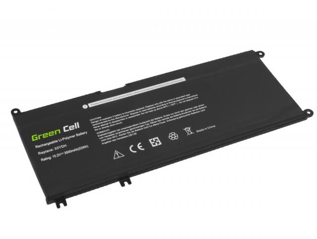 Laptop Battery for Dell 33YDH for Dell Inspiron G3 3579 3779 G5 5587 G7 7588 7577 7773 7778 7779 7786 Latitude 3380 3480 3490 3590  15,2V 3400mAh  GREEN CELL 
