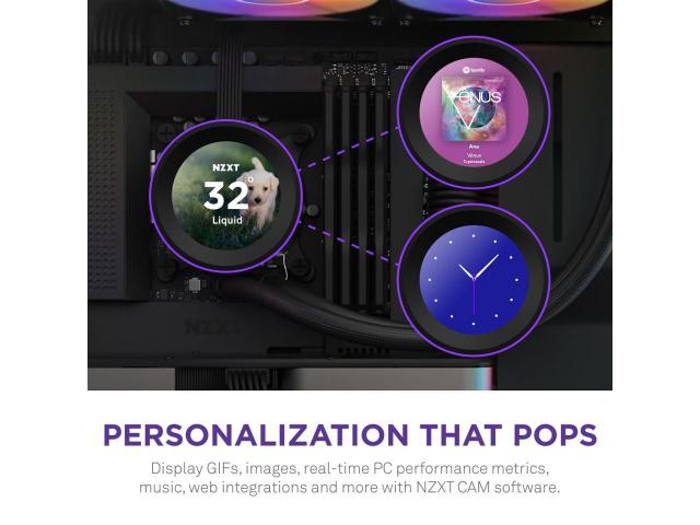 AIO Liquid Cooler NZXT Kraken Elite 360 RGB Black, LCD Display 