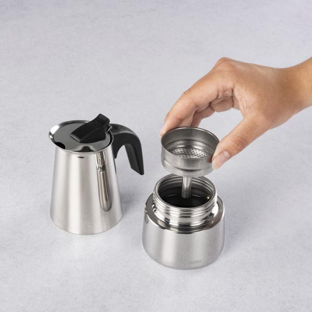Xavax Stainless Steel Espresso Maker for 4 Cups, 111274 