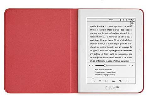 Калъф кожен BOOKEEN Classic, за eBook четец DIVA, 6 inch, магнит, Lily Pink 