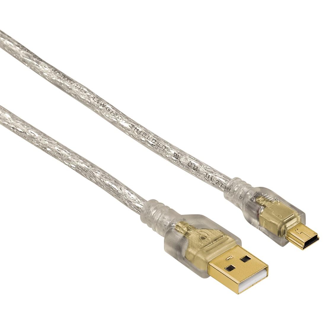 Кабел HAMA 41533 USB-A мъжко - USB-B mini мъжко, 1.8 м, 3 звезди