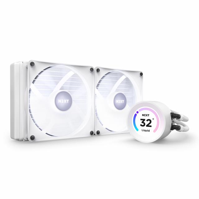 AIO Liquid Cooler NZXT Kraken Elite RGB 280 White, Customizable LCD Display 