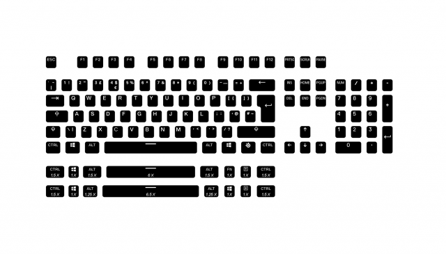 Капачки за механична клавиатура Steelseries PrismCaps PBT Doubleshot 105-Keycap Black UK-Layout 