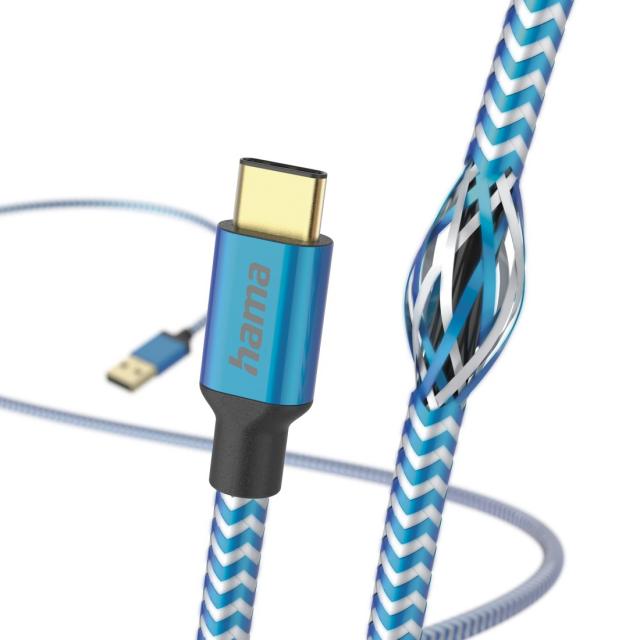 Hama "Reflective" Charging/Data Cable, USB Type-C - USB-A, 1.5 m, 201558 
