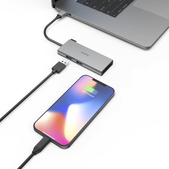 6-портов хъб USB-C, 2 x USB-A, USB-C, HDMI, SD, microSD 