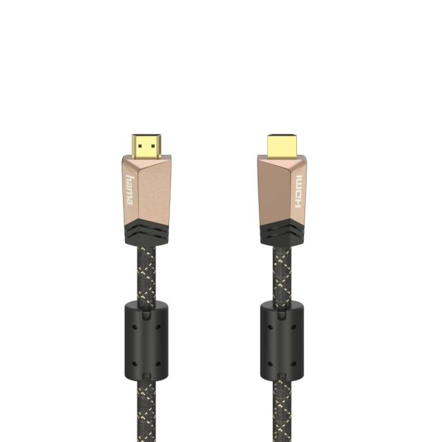 Hama Premium HDMI™ cable with Ethernet, plug - plug, ferrite, metal, 1.5 m 