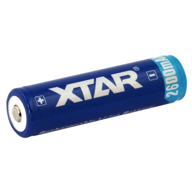 Rechargeable Battery XTAR 18650  for torches with protection, 2600mAh, Li-ion