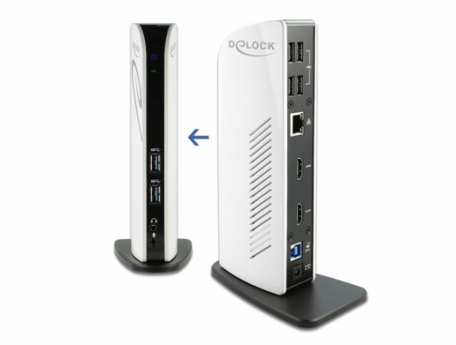 Delock USB Docking Station Dual HDMI Full-HD / USB 3.2 / LAN / Audio 