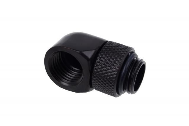 Alphacool Eiszapfen L-connector rotatable G1/4 outer thread to G1/4 inner thread - deep black 