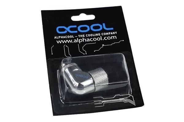 Alphacool 13/10 compression fitting 90° revolvable G1/4, Chrome 