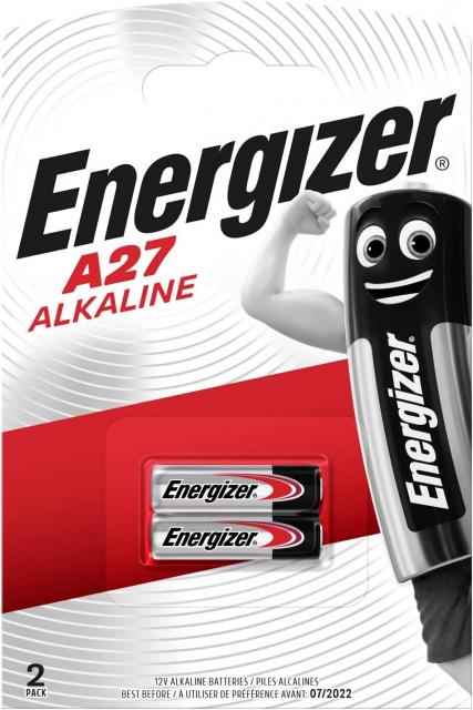 Алкална батерия ENERGIZER 12 V 2 бр. в опаковка за аларми А27 LR27 /цена за 2 батерии/ 