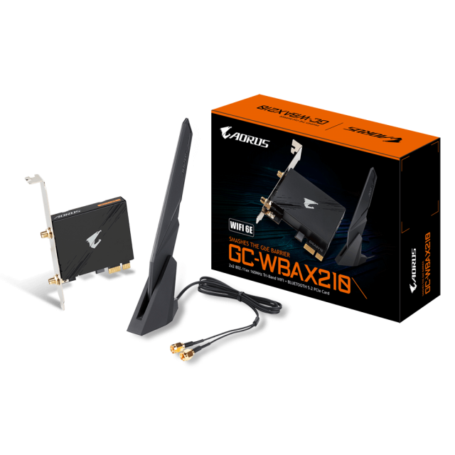 Безжична карта GIGABYTE AORUS X210 Intel® WIFI 6Е 2x2 802.11ax, Bluetooth 5.2 