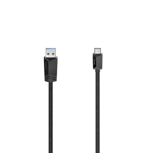 Hama USB-C Cable, USB 3.2 Gen 2, USB-C Plug – USB-A Plug, 10 Gbit/s, 1.00m 