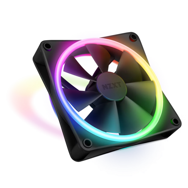 Вентилатор NZXT F120 RGB Duo, Черен 