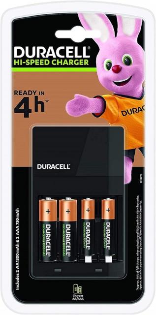 Зарядно устройство CEF14 + 2*AA NiMH 1300mAh + 2*AAA NIMH 750mAh 4h DURACELL 