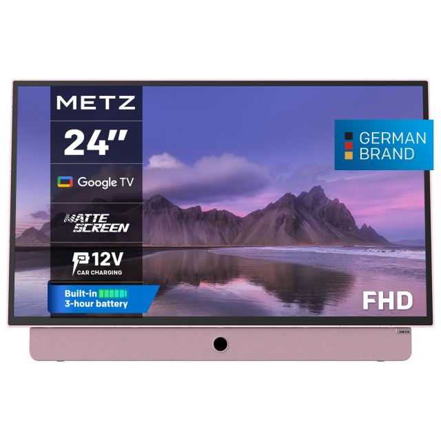 METZ Портативен телевизор 24MPE7300Z 24" LED FHD(1920x1080) GoogleTV, HDR10, розов 