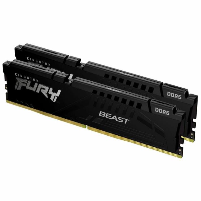 Memory Kingston FURY Beast Black 128GB(2x64GB) DDR5 5600MHz CL36, AMD Expo - KF556C36BBEK2-128 