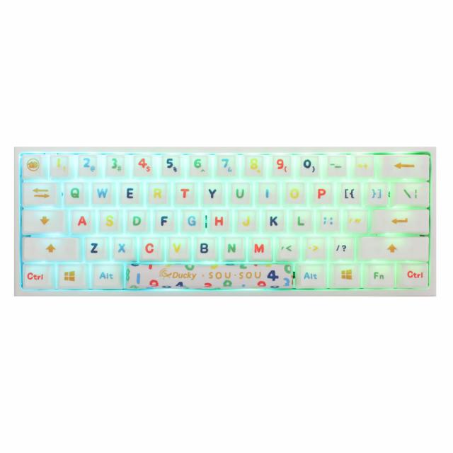 Mechanical Keyboard Ducky x SOU SOU One 2 Mini White RGB, Cherry MX Brown