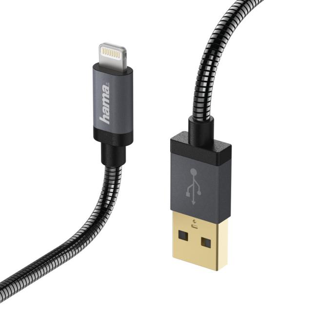 Cable HAMA Elite USB-A plug Lightning USB, 0.75 m, Stars, Anthracite