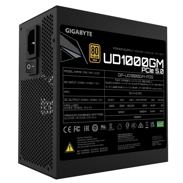 Захранващ блок Gigabyte UD1000GM PG5, 1000W 