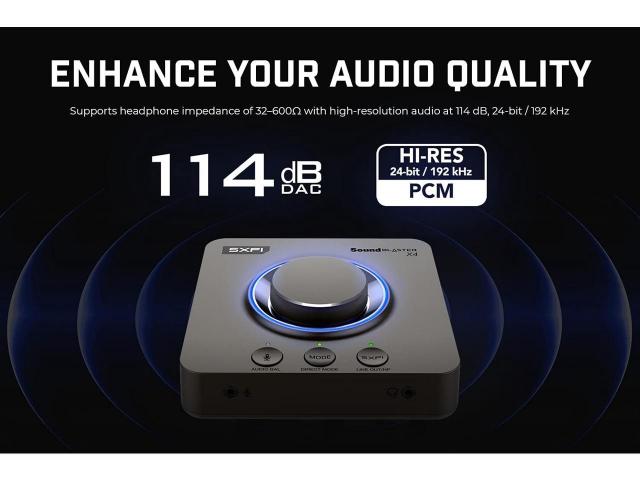 Външна звукова карта Creative Sound Blaster X4, USB-C, DAC, Super X-FI, TOSLINK 