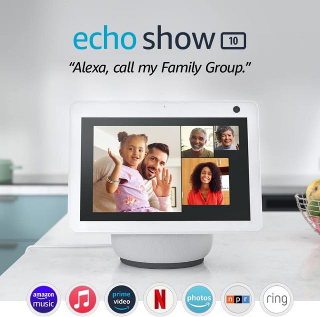 Смарт тонколона Amazon Echo Show 10 (Gen 3), Сензорен екран, Гласов асистент, Бяла 