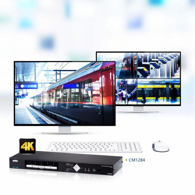 ATEN CM1284, 4-Port USB 4K HDMI Multi-View KVMP Switch 