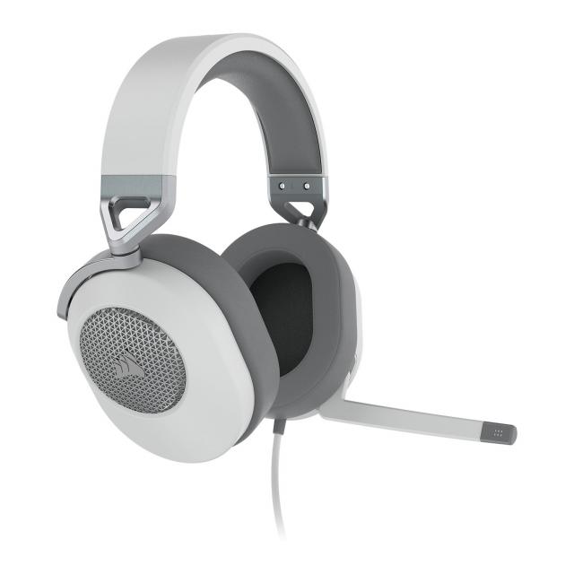 Геймърски слушалки с микрофон Corsair HS65 - White 