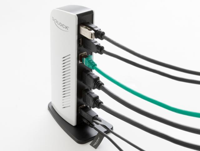 Delock USB Docking Station Dual HDMI Full-HD / USB 3.2 / LAN / Audio 