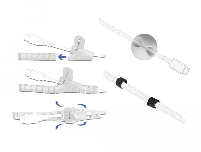Комплект за управление на кабели Delock, 5 части