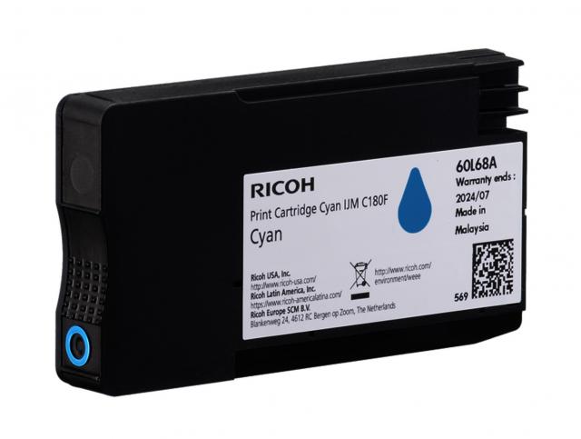 Касета с мастило RICOH IJM C180F, 1600 копия, Cyan 