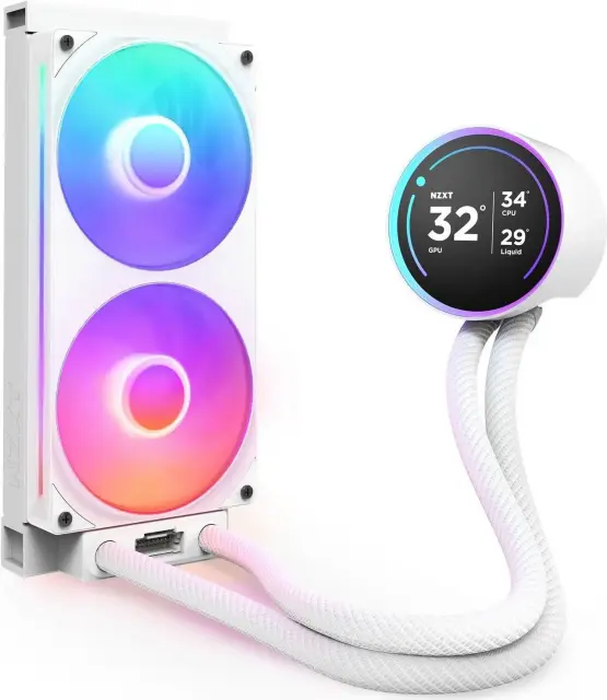 AIO Liquid Cooler NZXT Kraken Elite 280 V2 RGB White LCD Display 