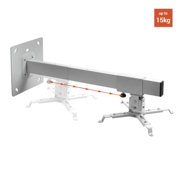 Стойка за проектор за стена Celexon Multicel WM800, до 15 кг, регулируема, бял 