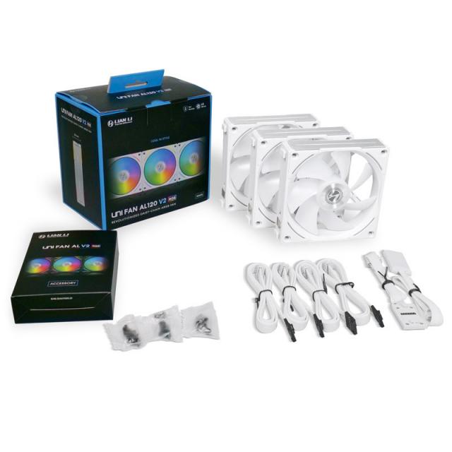 Fans Lian-Li UNI AL120 V2 ARGB PWM 3 Fan Pack White Controller included 
