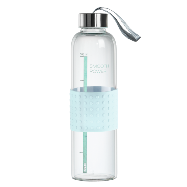 Xavax To Go Glass Bottle, 500ml, with Marking, Loop, for Carbonated & Hot/Cold 