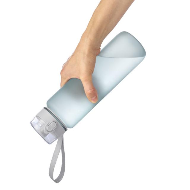 Xavax Sports Drinking Bottle, 1 l, Leak-proof, Loop, Single-handed Closure, blue 