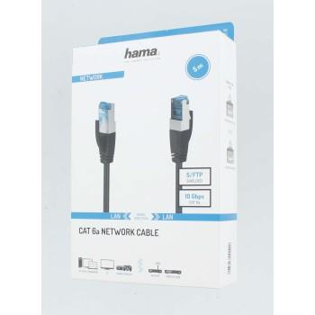 Мрежов кабел HAMA,S/FTP CAT 6a, 10 Gbit/s, S/FTP RJ-45-RJ45, 5 m, Черен 