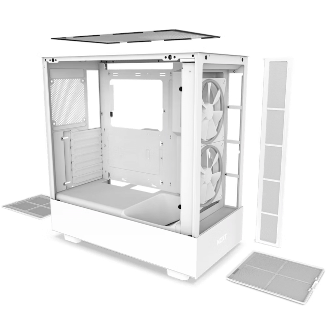 Case NZXT H5 Flow Matte White, Tempered Glass, Mid-Tower 