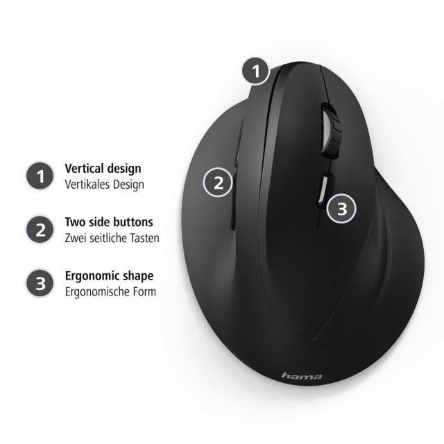 Hama Vertical, Ergonomic "EMW-500" Wireless Mouse 